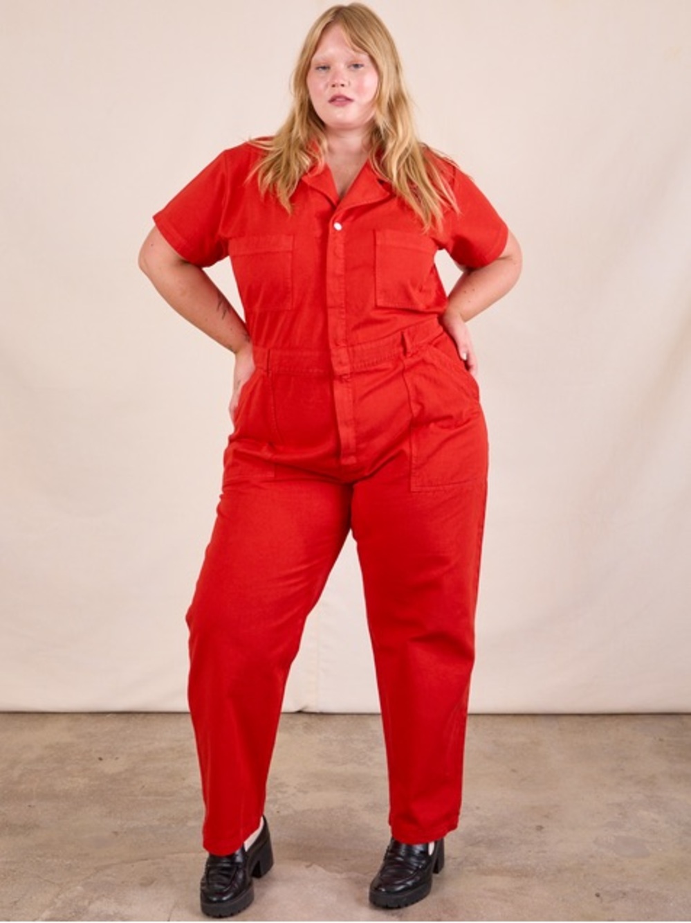 Big Bud Press Mustang Red Short Sleeve Jumpsuit Workwear Coveralls Unisex XL